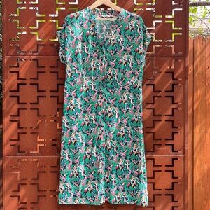 Boden Women’s Lightweight Woven Safari Jungle Print Midi Dress